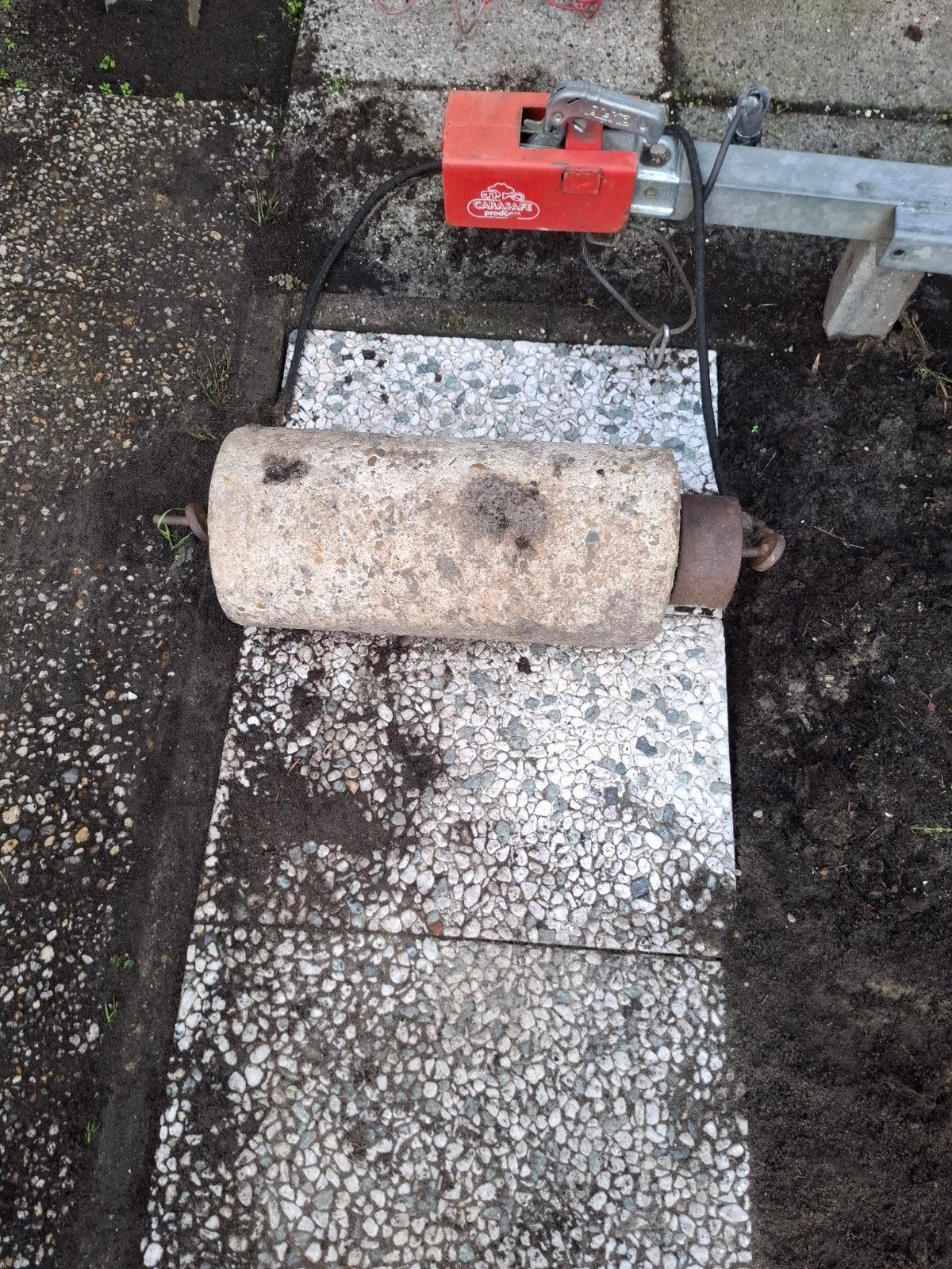 Zware Ouderwetse Grasroller - Ideaal voor Tuinonderhoud, Ophalen of Verzenden, Gebruikt