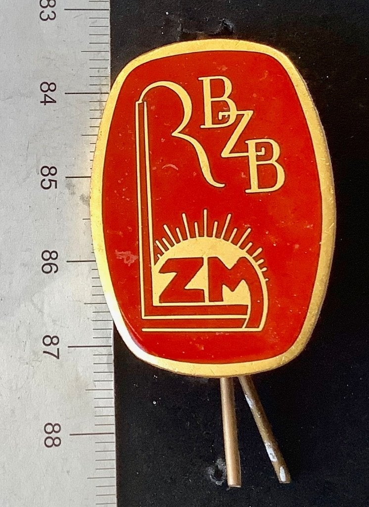 speld, L.Z.M., B.Z.B. Lever's Zeep Maatschappij, emaille (S3, Verzamelen, Ophalen of Verzenden, Gebruikt, Overige onderwerpen