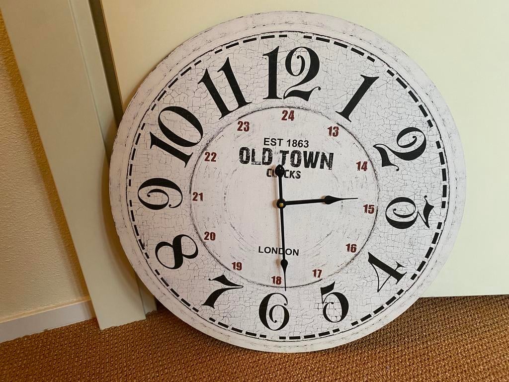 Klok 62cm (hardboard), Ophalen, Nieuw, Analoog, Wandklok