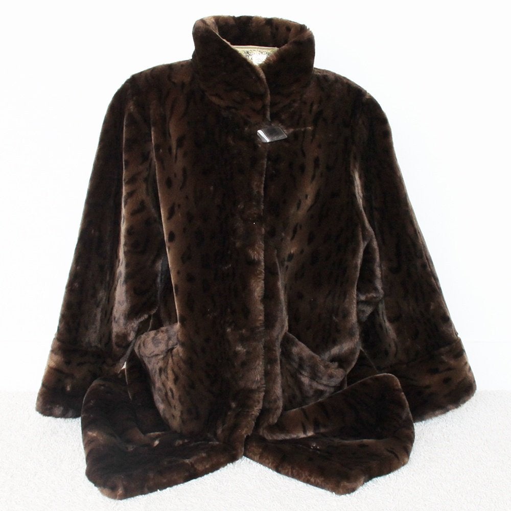Zeer Mooie Faux Fur Daville Paris Jas (Maat 44) € 110,-, Bruin, Maat 42/44 (L), Ophalen of Verzenden, Zo goed als nieuw