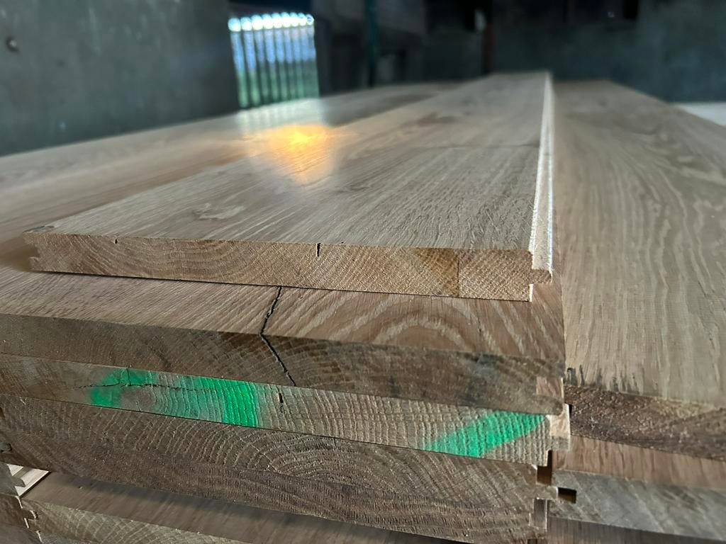 Eiken dakbeschot planken te koop. 240 mm breed, Minder dan 25 mm, Eiken, Nieuw, Ophalen of Verzenden