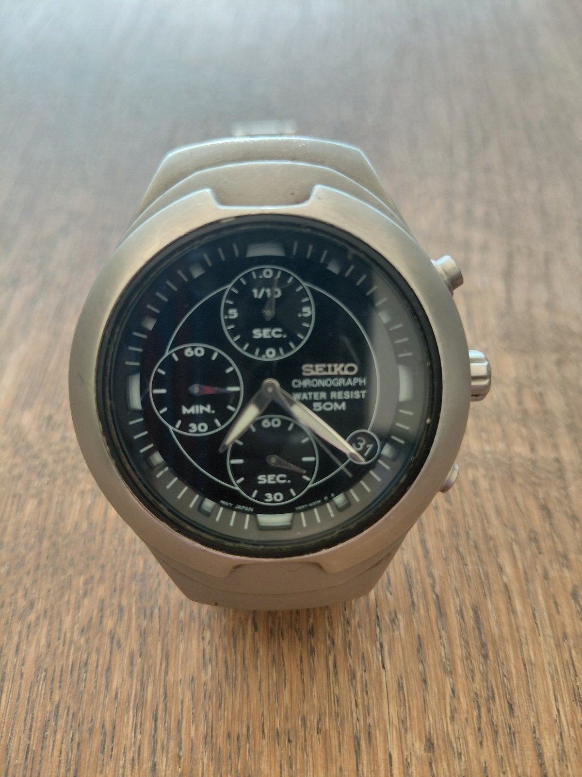 Horloge Seiko V657-6180, Ophalen, Zo goed als nieuw, Zwart, IOS