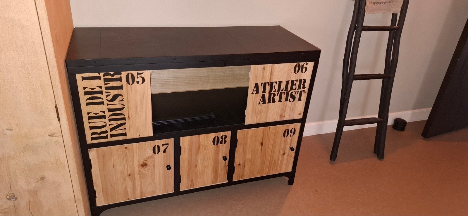 Compact industrieel dressoir Maisons du Monde, Ophalen of Verzenden, Zo goed als nieuw, 25 tot 50 cm, Metaal