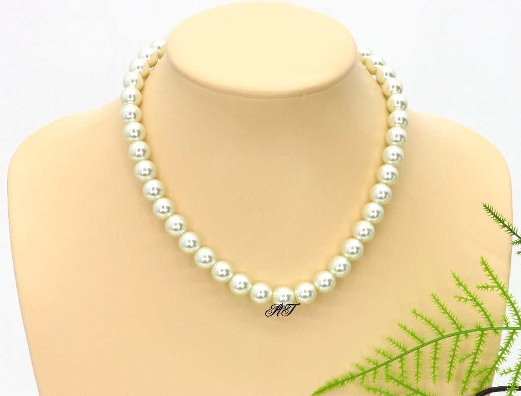 Elegante halsketting met glanzende parels., Ophalen of Verzenden, Nieuw, Overige kleuren, Overige materialen
