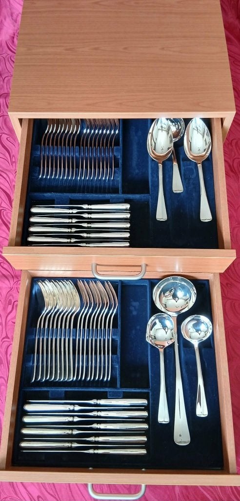 Chique Haags Lofje Gerritsen Cass. 150 verzilverd. 60 Delig., Ophalen, Nieuw, Zilver, Bestekset