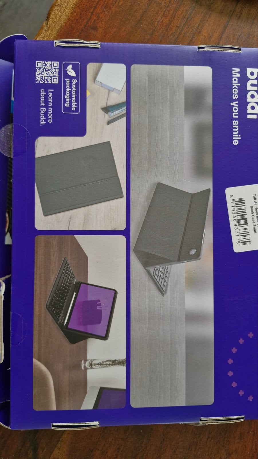 Buddi Zuna Samsung Galaxy Tab A9 Hoes met Toetsenbord Zwart, Ophalen of Verzenden, Nieuw, Samsung Galaxy Tab A9 Hoes met Toetsenbord