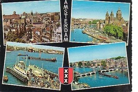 Ansichtkaart 	Amsterdam	4-luik	Magere brug	Pont over het IJ, Verzenden, 1960 tot 1980, Gelopen, Noord-Holland