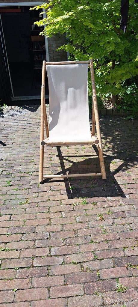 Inklapbare bamboe tuinstoel, Ophalen of Verzenden
