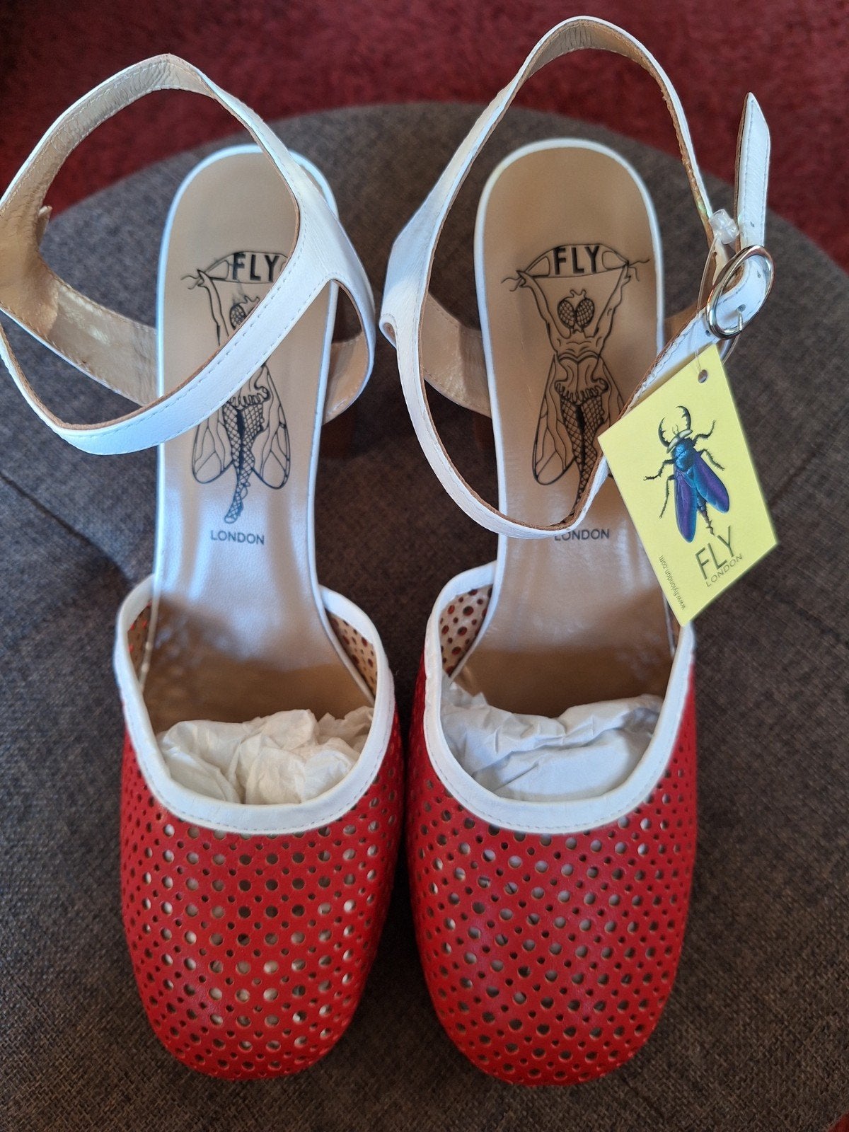 Fly London (Rockabilly) Pumps/Sandalen, maat 41-42, rood, FLY, Pumps, Nieuw, Ophalen of Verzenden