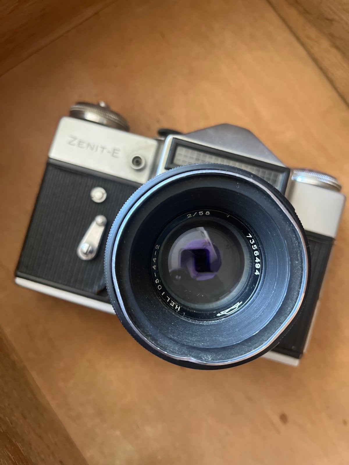 Zenit-E fototoestel met Helios-44-2 lens, Gebruikt, Spiegelreflex, Ophalen of Verzenden, Zenit