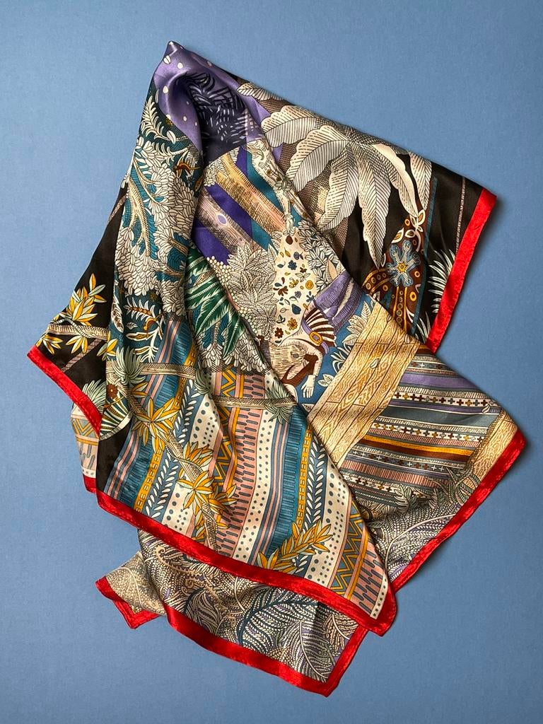 100% Silk Scarf 68*68 cm, Ophalen of Verzenden, Zo goed als nieuw