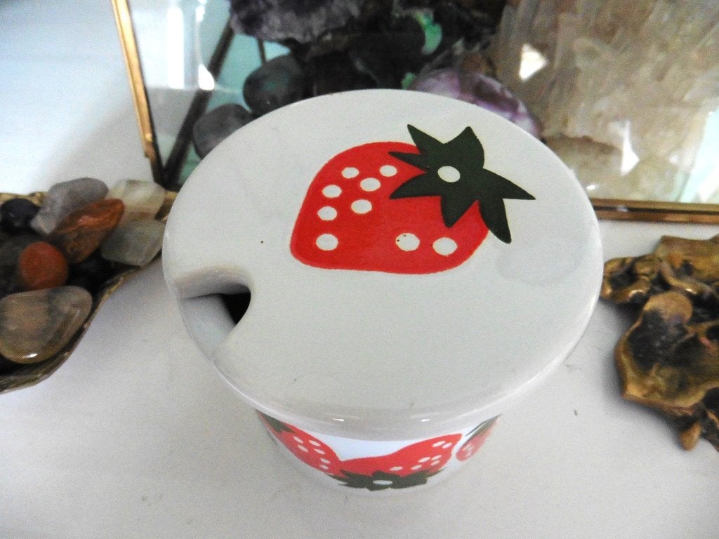West Germany Vintage Waechtersbach aardbei pot met deksel, Huis en Inrichting, Keuken | Servies, Gebruikt, Overige merken, Overige typen