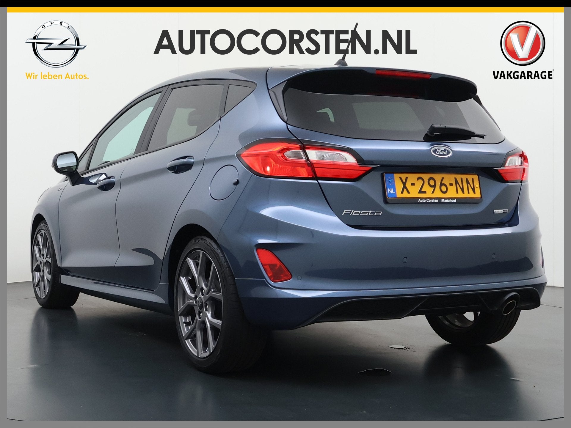 Ford Fiesta 1.0T 125PK Hybrid ST-Line Stoel+Stuur+Voorruitve, Voorwielaandrijving, Gebruikt, Lichtsensor, Blauw