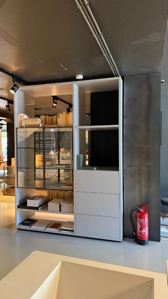 Porro kast - System Grigio Fog, Ophalen, Met deur(en), 200 cm of meer, 150 tot 200 cm