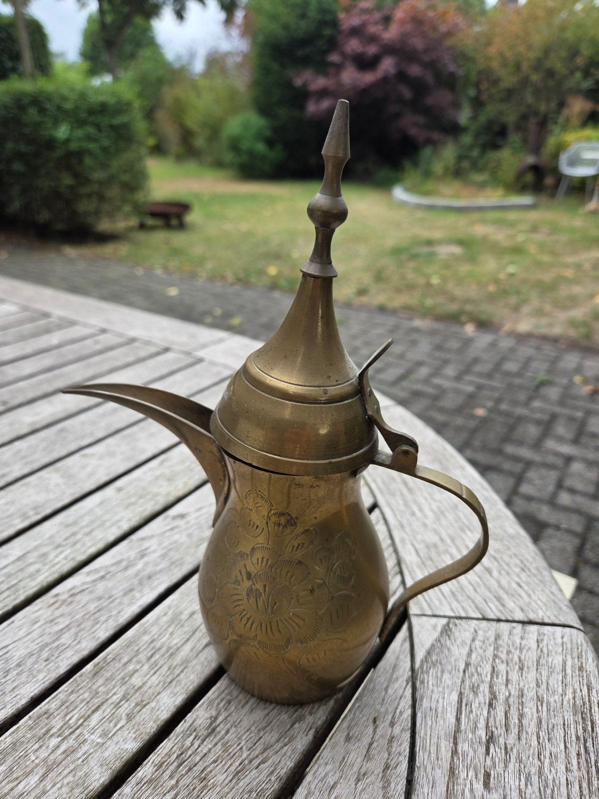 Antieke Arabische Dallah koffiepot (messing), Antiek en Kunst, Antiek | Koper en Brons, Ophalen of Verzenden, Koper