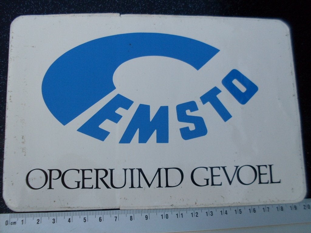 sticker Cemsto logo opgeruimd gevoel, Verzamelen, Verzenden, Zo goed als nieuw, Bedrijf of Vereniging