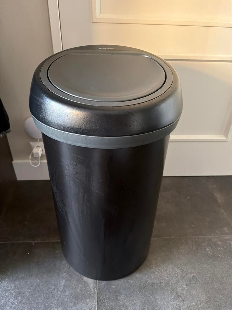 Brabantia touch bin prullenbak  - 60 liter matt black, Ophalen, 40 liter of meer, Zo goed als nieuw, Metaal