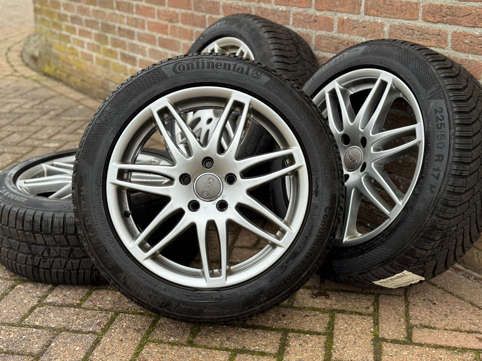 5x112 - 17 INCH - OLD RS4 - VELGEN + BANDEN / CONTINENTAL., Auto-onderdelen, Ophalen, Gebruikt, Banden en Velgen, 17 inch