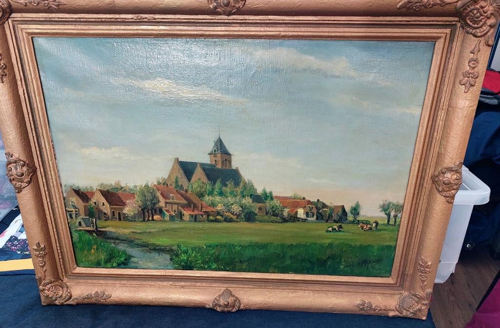 Olieverf Schilderij Polderlandschap Kethel (voor 1940), Antiek en Kunst, Ophalen