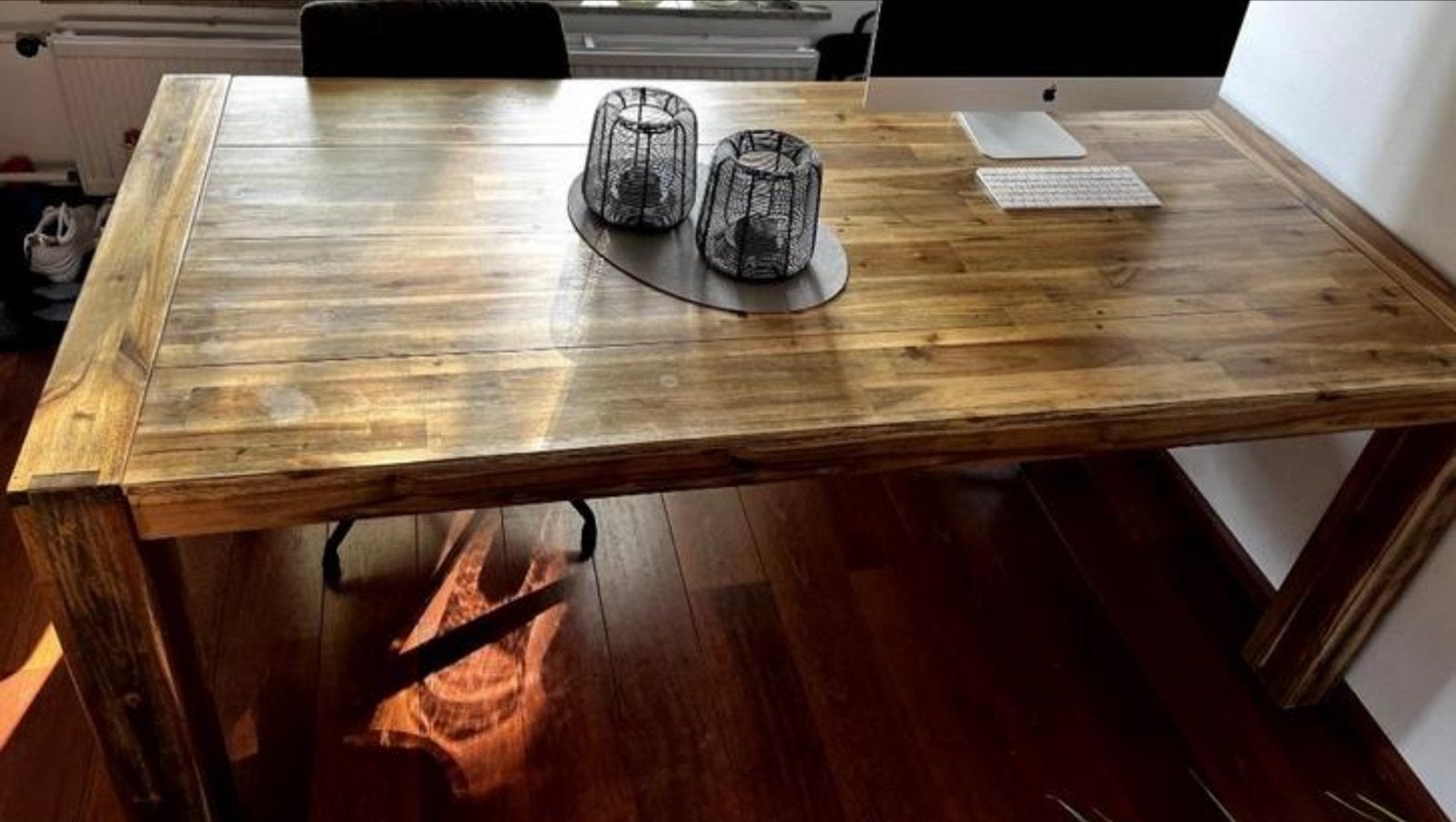 Acacia Houten Eettafel 200x90 - Zware Kwaliteit, Ophalen, 200 cm of meer, 50 tot 100 cm, Zo goed als nieuw