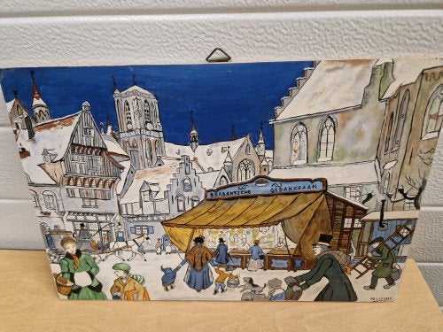schilderij brabandtsche gebakkraam, Ophalen of Verzenden, 'T Olde Gre-j, Info@toldegrej.nl, Endepoelstraat 20f Didam