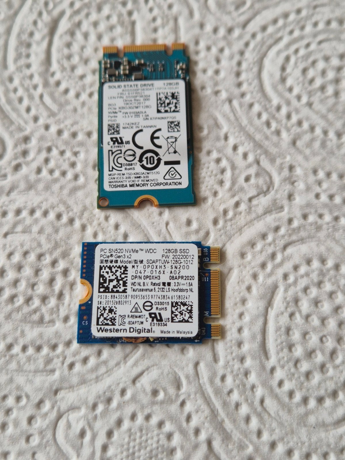 2x 128GB NVMe SSD's, Computers en Software, Ophalen, Server, SSD, Zo goed als nieuw