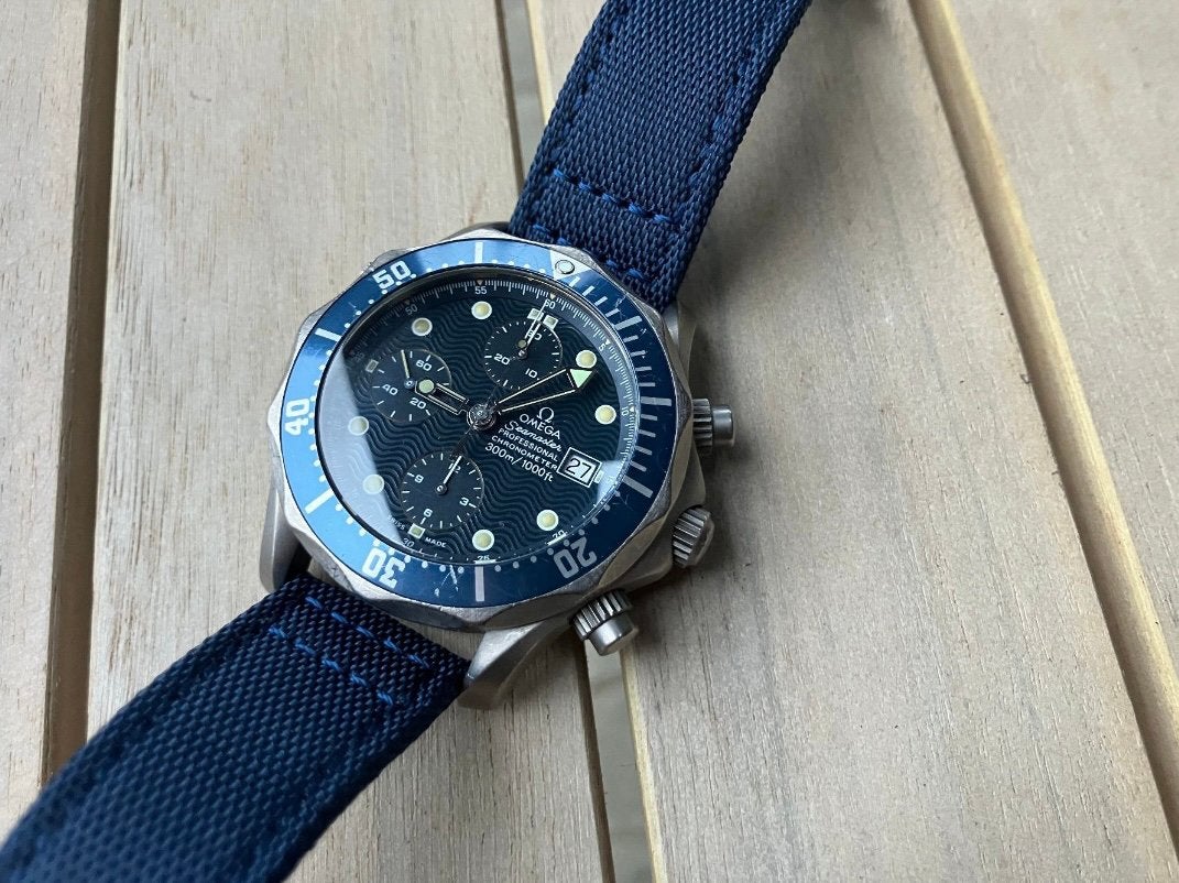 Omega Seamaster 300 Chronograph Box & Papers Titanium, Sieraden, Tassen en Uiterlijk, Horloges | Heren, Ophalen, Zo goed als nieuw