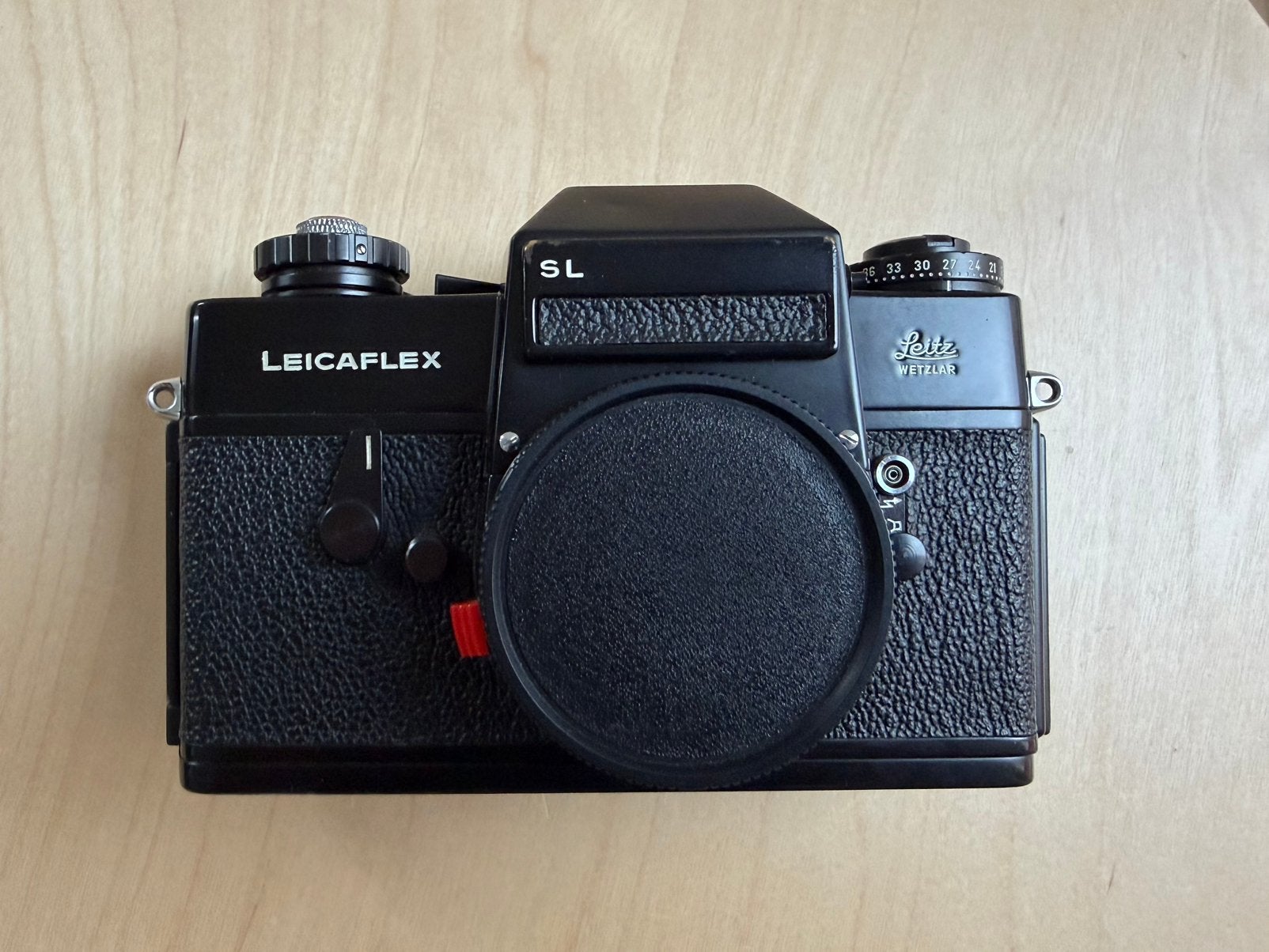 Leica Leitz Leicaflex SL Black Paint 35mm Film Camera, Audio, Tv en Foto, Fotocamera's Analoog, Ophalen of Verzenden, Gebruikt