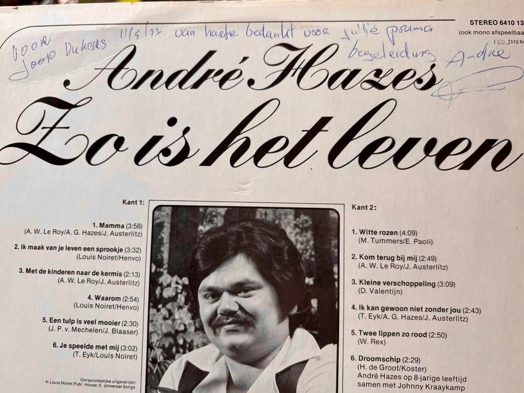 Zeldzame André Hazes LP  GESIGNEERD!  met boodschap, Verzenden, 1970 - 1979, Levenslied of Smartlap, 12 inch