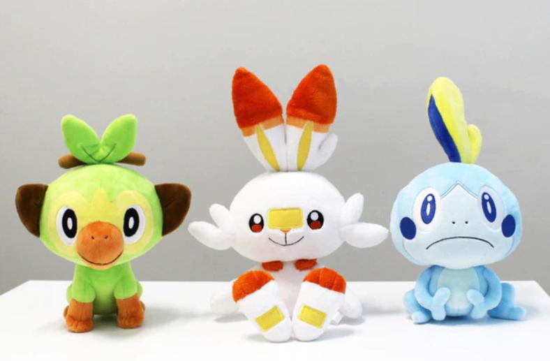 Leuke Pokemon knuffel set met Sobble Scorbunny en Grookey, Ophalen of Verzenden, Nieuw, Overige typen