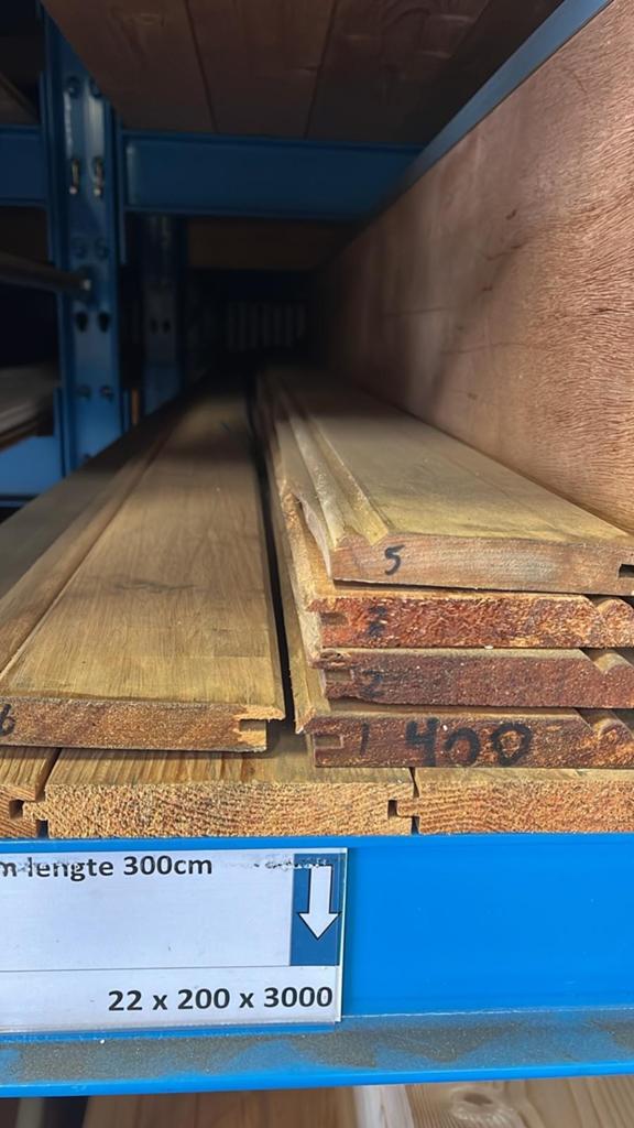 Meranti kraaldelen 18x108mm, 400cm lang (5 stuks), Ophalen, Nieuw, 250 cm of meer, Planken