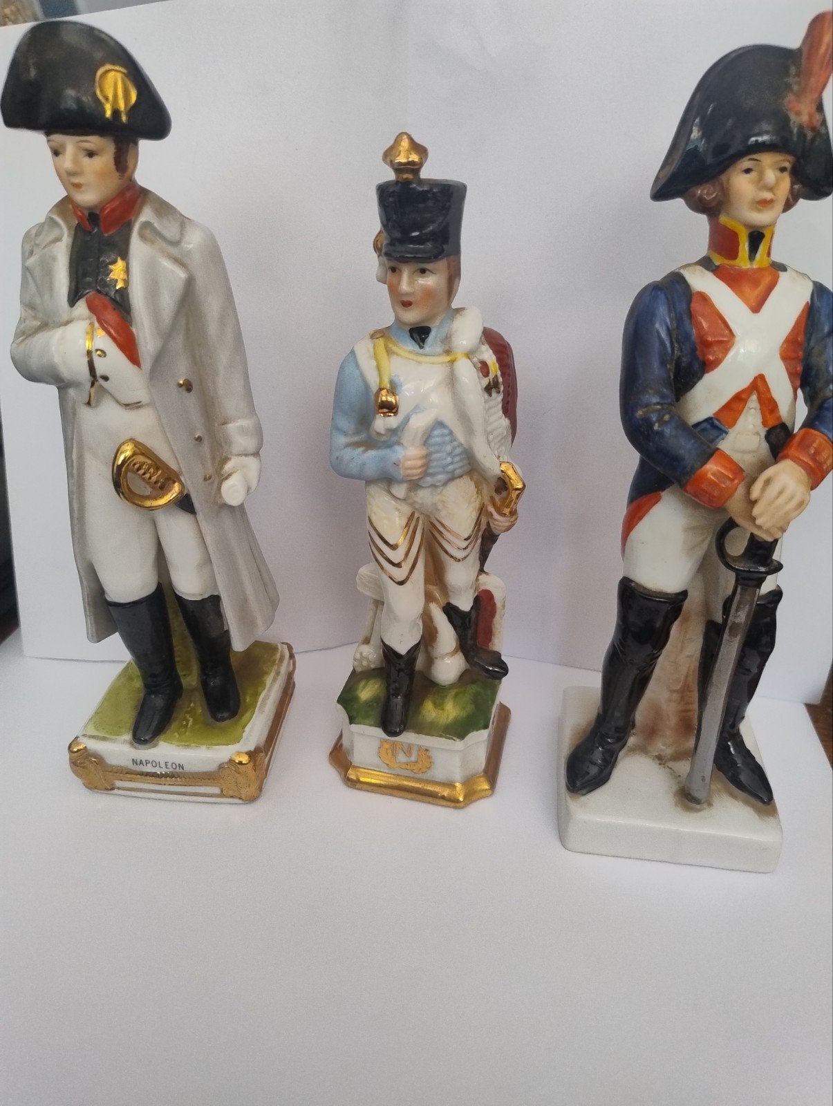 🔴3 antiek beeldjes 1x Napoleon/Soldat de Cavalerie en huzar, Antiek en Kunst, Antiek | Keramiek en Aardewerk, Ophalen of Verzenden