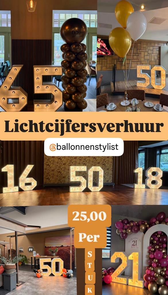 Lichtcijfers & letters, Ophalen, Zo goed als nieuw, Verjaardag