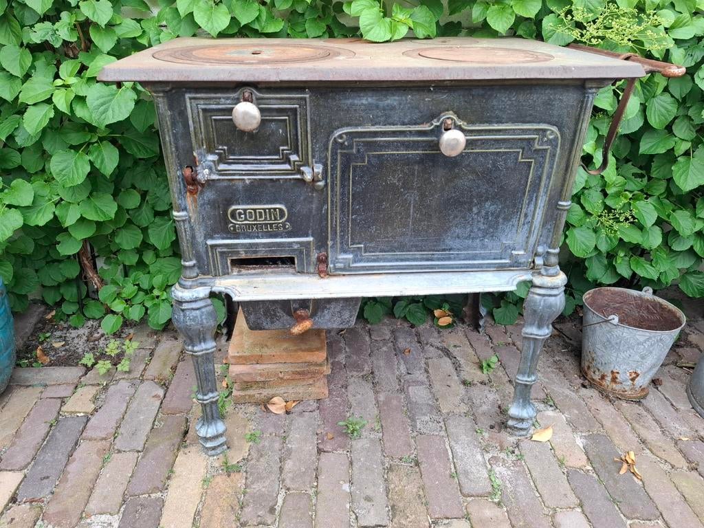 Godin Bruxelles Buitenkeuken - Hout/Kolen Gestookt, Tuin en Terras, Buitenkeukens, Gebruikt, Houtskool, Vrijstaand, Ophalen