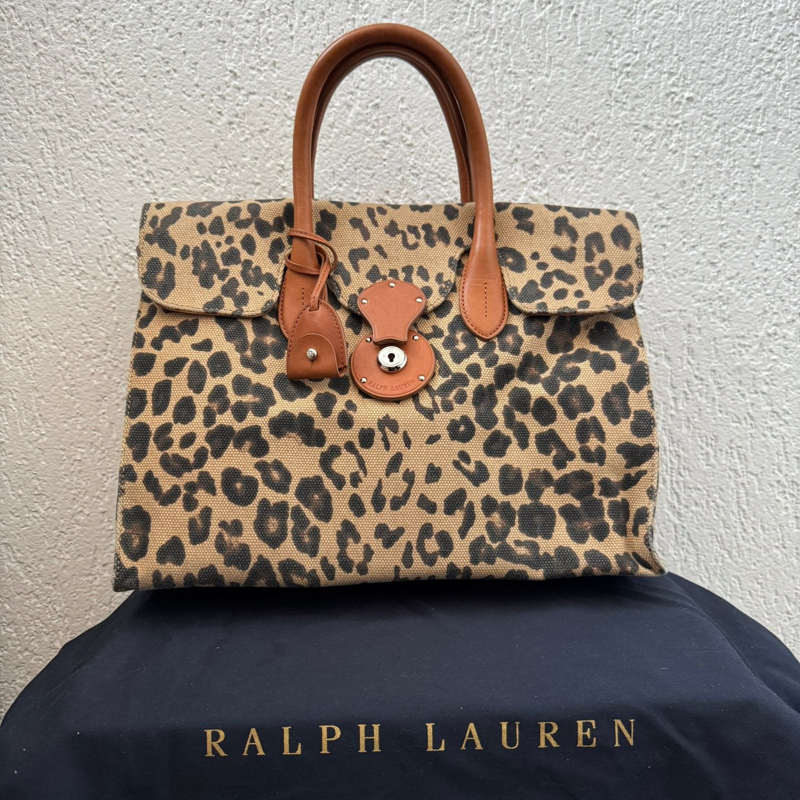 Ralph Lauren handtas leopard met leren details nieuw, Verzenden, Nieuw, Overige kleuren, Handtas