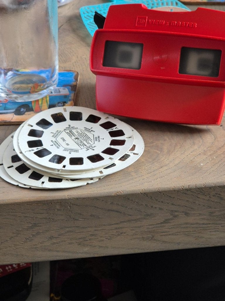 Vintage Viewmaster met 2 complete sets schijfjes, Ophalen of Verzenden, Gebruikt