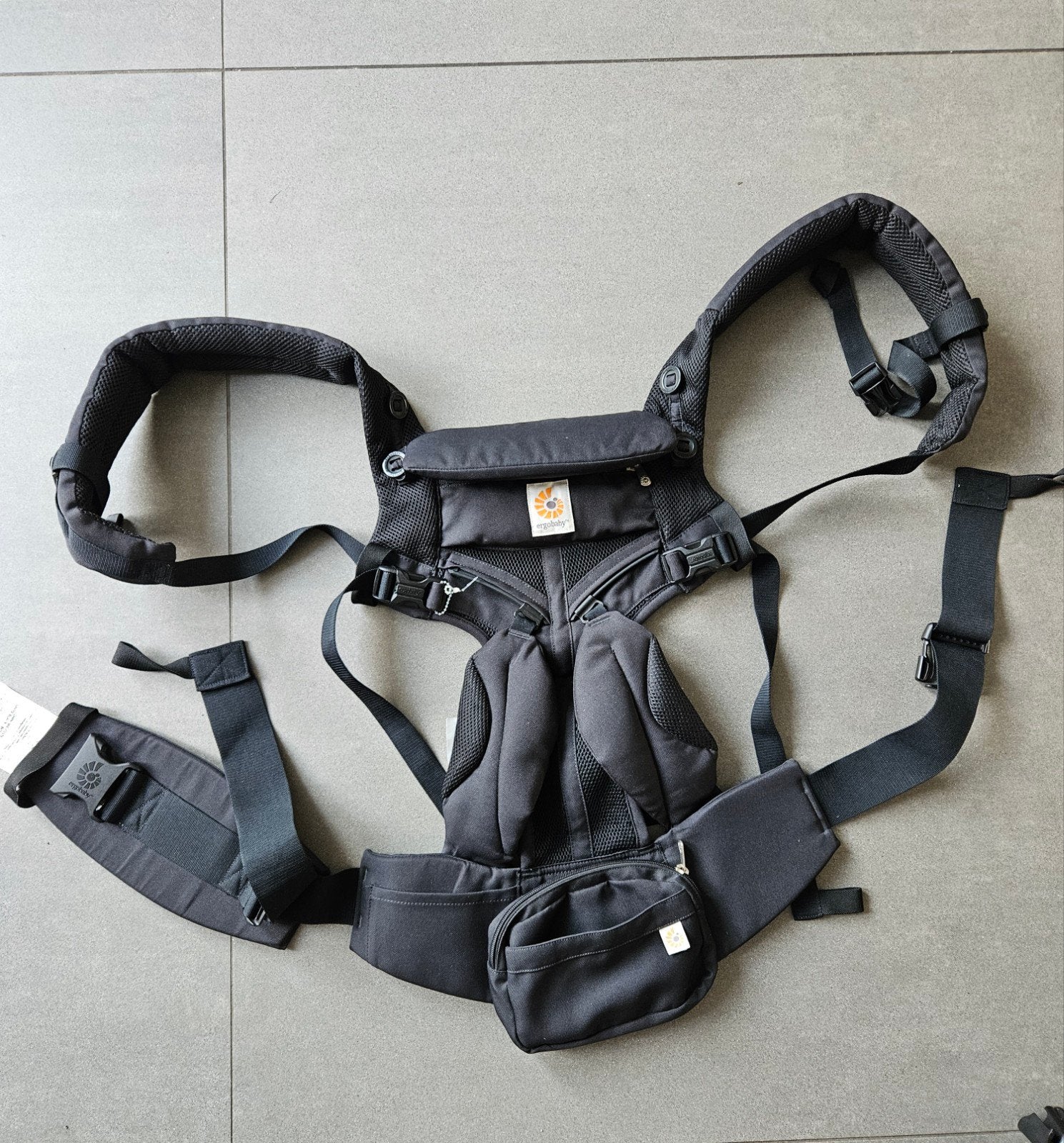 Draagzak Ergobaby OMNI 360, onyx black, Buik of Rug, Zo goed als nieuw, Draagzak, Ophalen