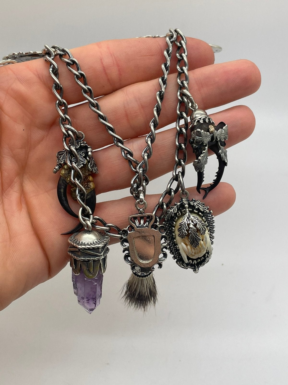 G197 Prachtig Beiers jachtsieraad Charivari ketting, Ophalen of Verzenden, Zilver, Ketting