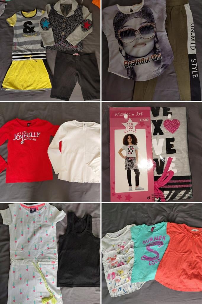 Kledingpakket 116/122 meisje zomerkleding lot girl summer, Ophalen of Verzenden, Gebruikt, Maat 116