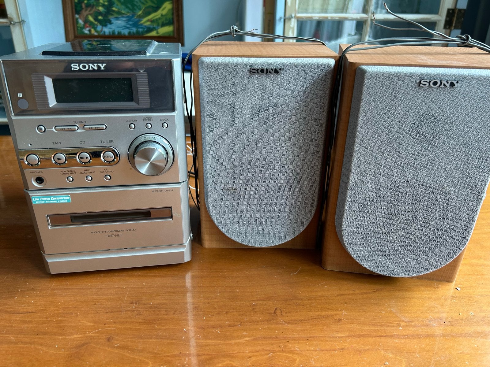 Sony Micro Hifi Component System CMT-NE3 met speakers, Gebruikt, Cassettedeck, Ophalen of Verzenden, Microset