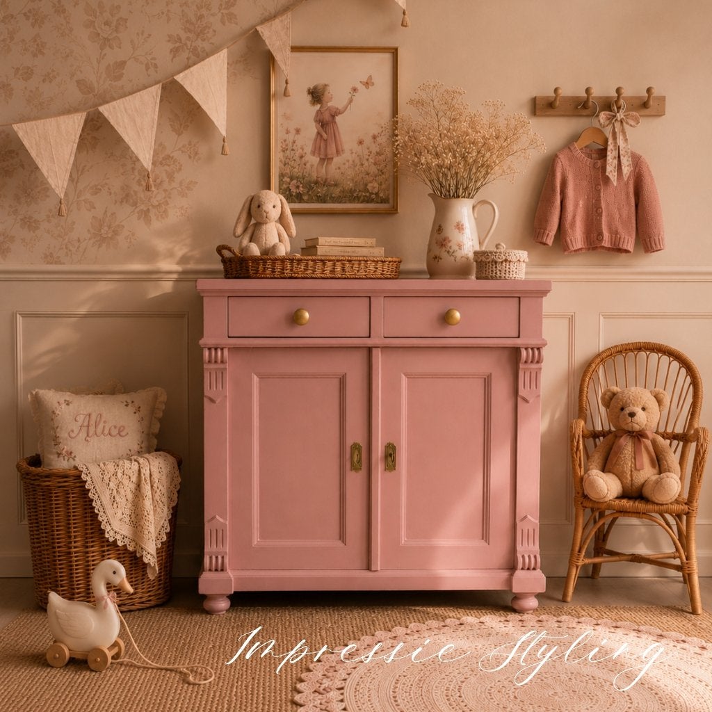 Brocante commode  I Old Pink I Ge-restyled, Kinderen en Baby's, Kinderkamer | Commodes en Kasten, Ophalen, 50 tot 70 cm, Zo goed als nieuw
