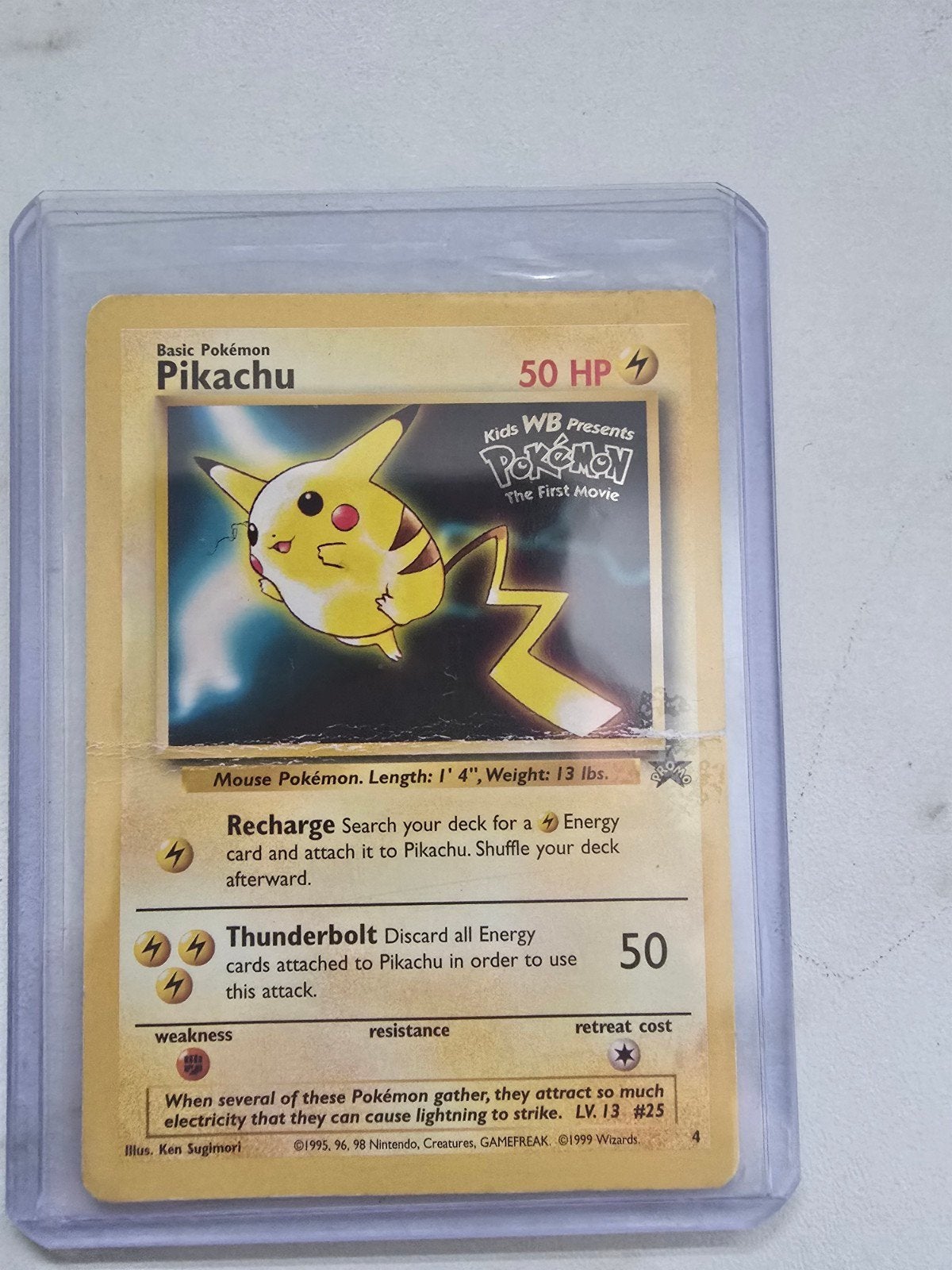 Pikachu Pokémon The First Movie Promo Kaart #4, Ophalen of Verzenden, Gebruikt, Losse kaart