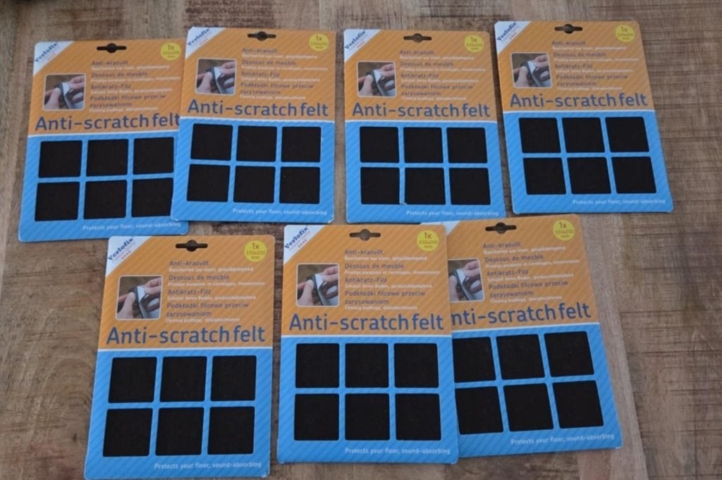 7x Anti Kras Zelfklevend Meubelvilt - Meubelglijders, Hobby en Vrije tijd, Vilt, Ophalen of Verzenden, Nieuw, Los Vilt
