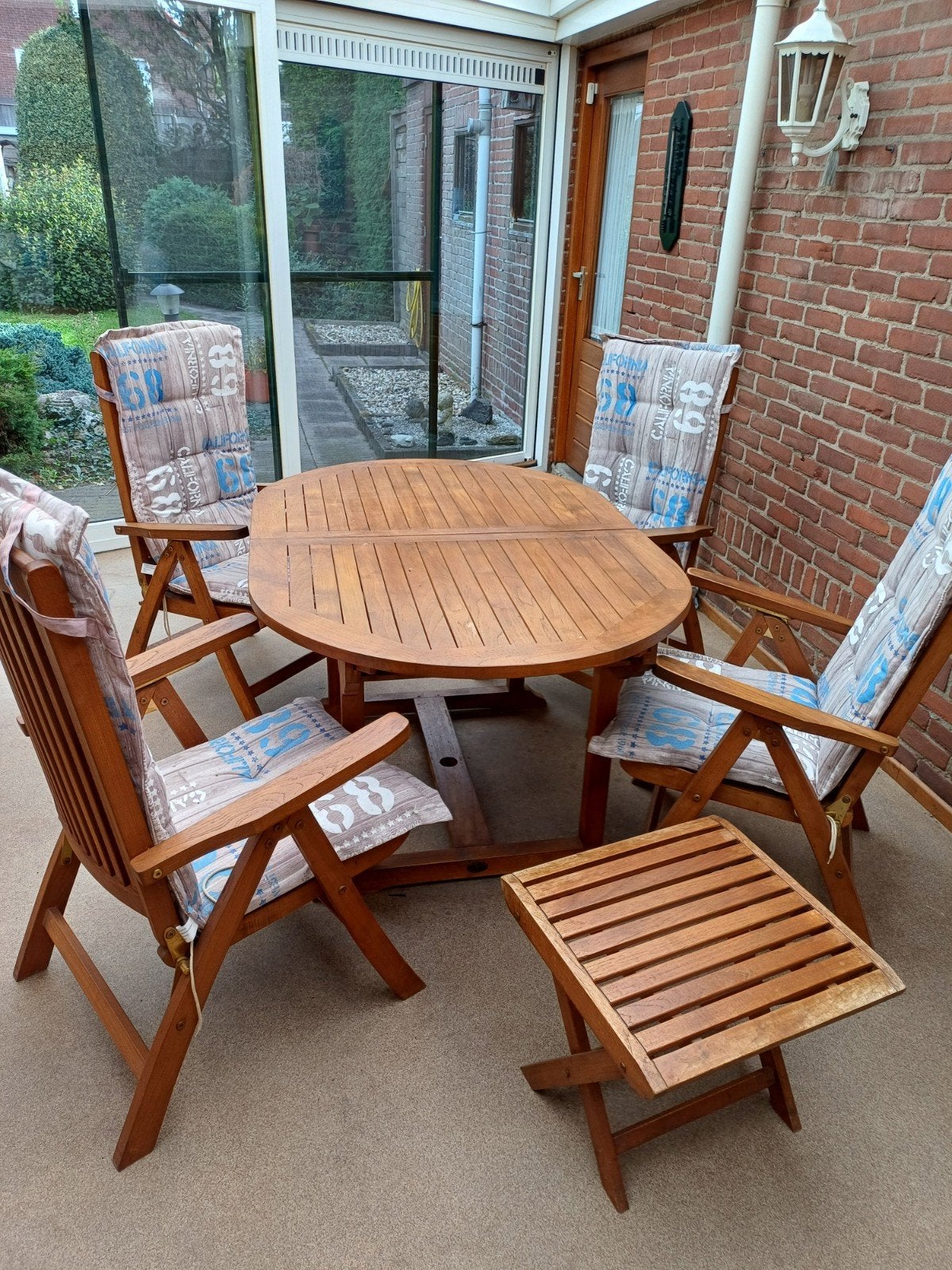 luxe tuinset Bois le Duc, Tuin en Terras, Ophalen, 4 zitplaatsen, Hardhout, Zo goed als nieuw