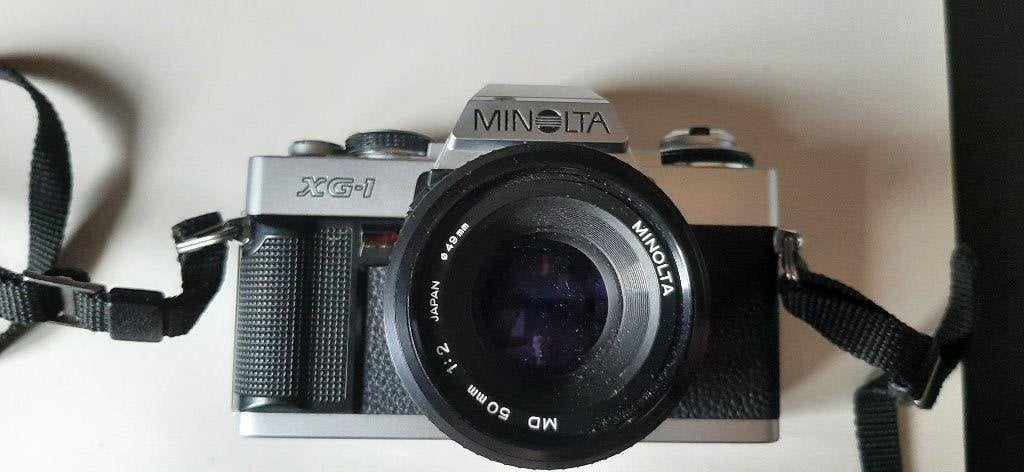 Minolta XG-1 met 50 mm standaard lens analoog, Ophalen of Verzenden, Gebruikt, Spiegelreflex, Minolta