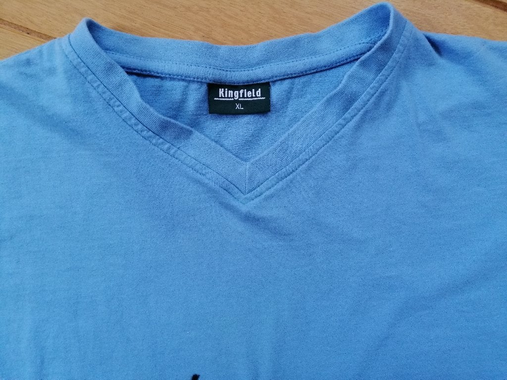 KINGFIELD t- shirt blauw met V-hals maat XL, Kingfield, Blauw, Maat 56/58 (XL), Ophalen of Verzenden