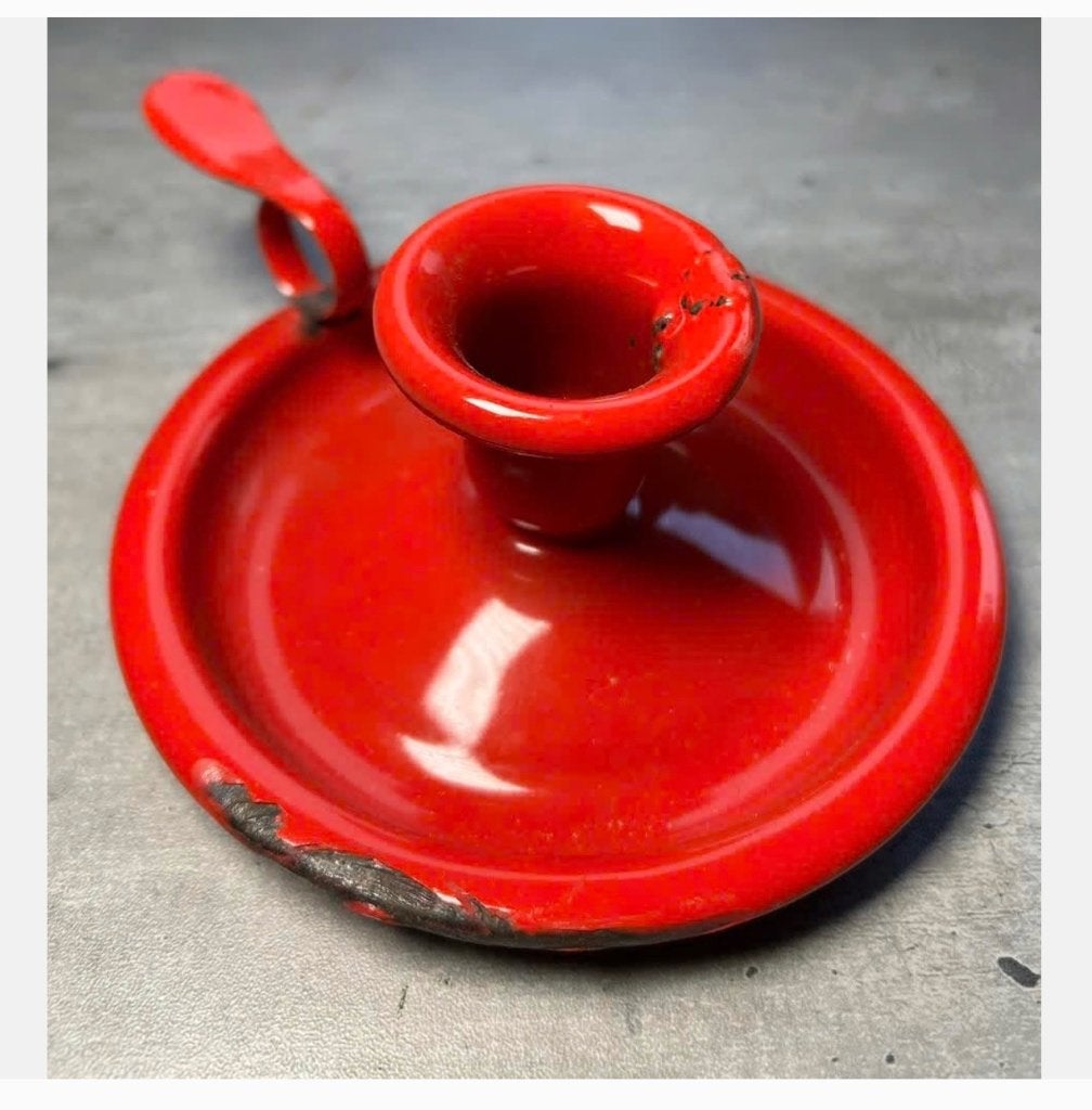 Vintage rood emaille blaker, Ophalen of Verzenden