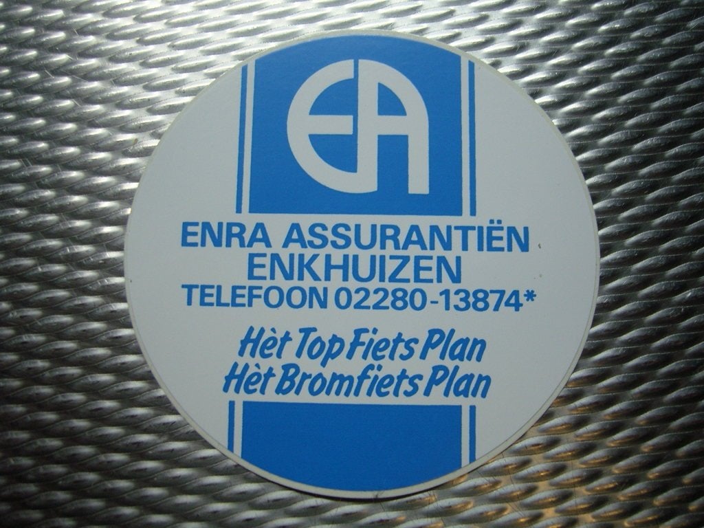 sticker Enkhuizen ENRA Assurantiën Het Top Fiets Bromfiets p, Ophalen of Verzenden, Zo goed als nieuw