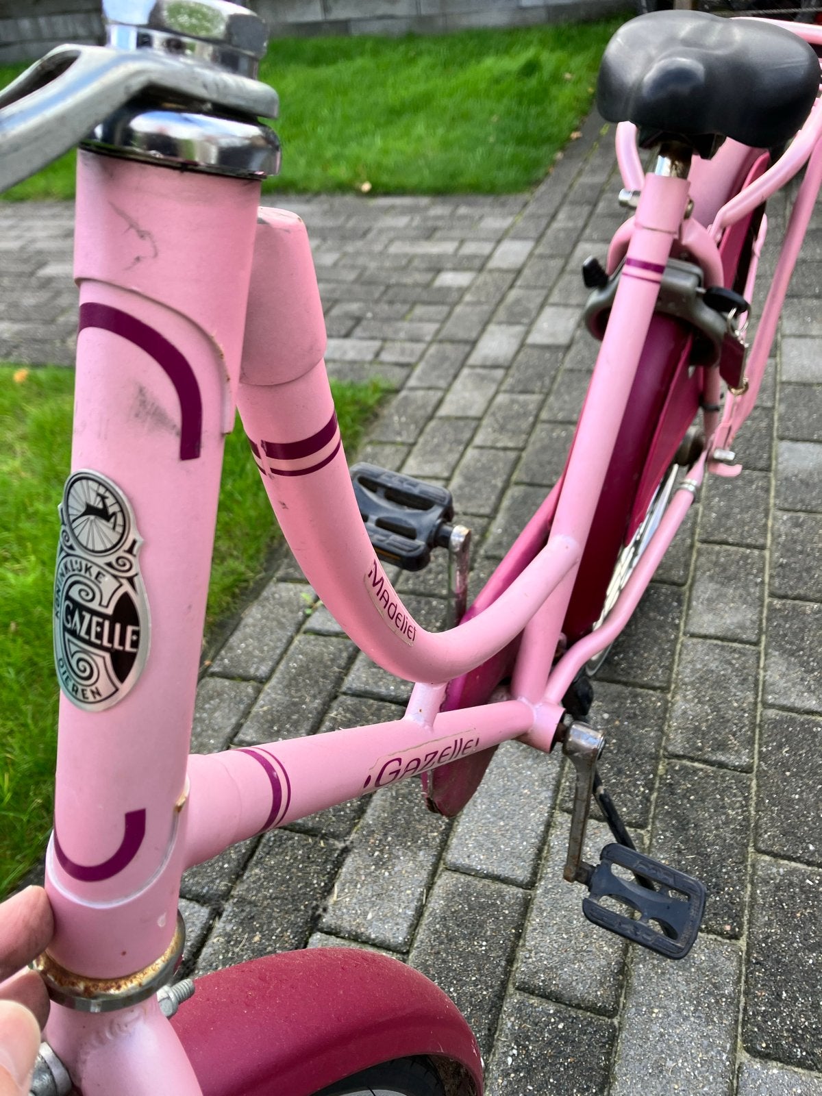 Roze Gazelle kinderfiets 24 inch, Fietsen en Brommers, Ophalen, Gebruikt, Terugtraprem, 20 inch of meer