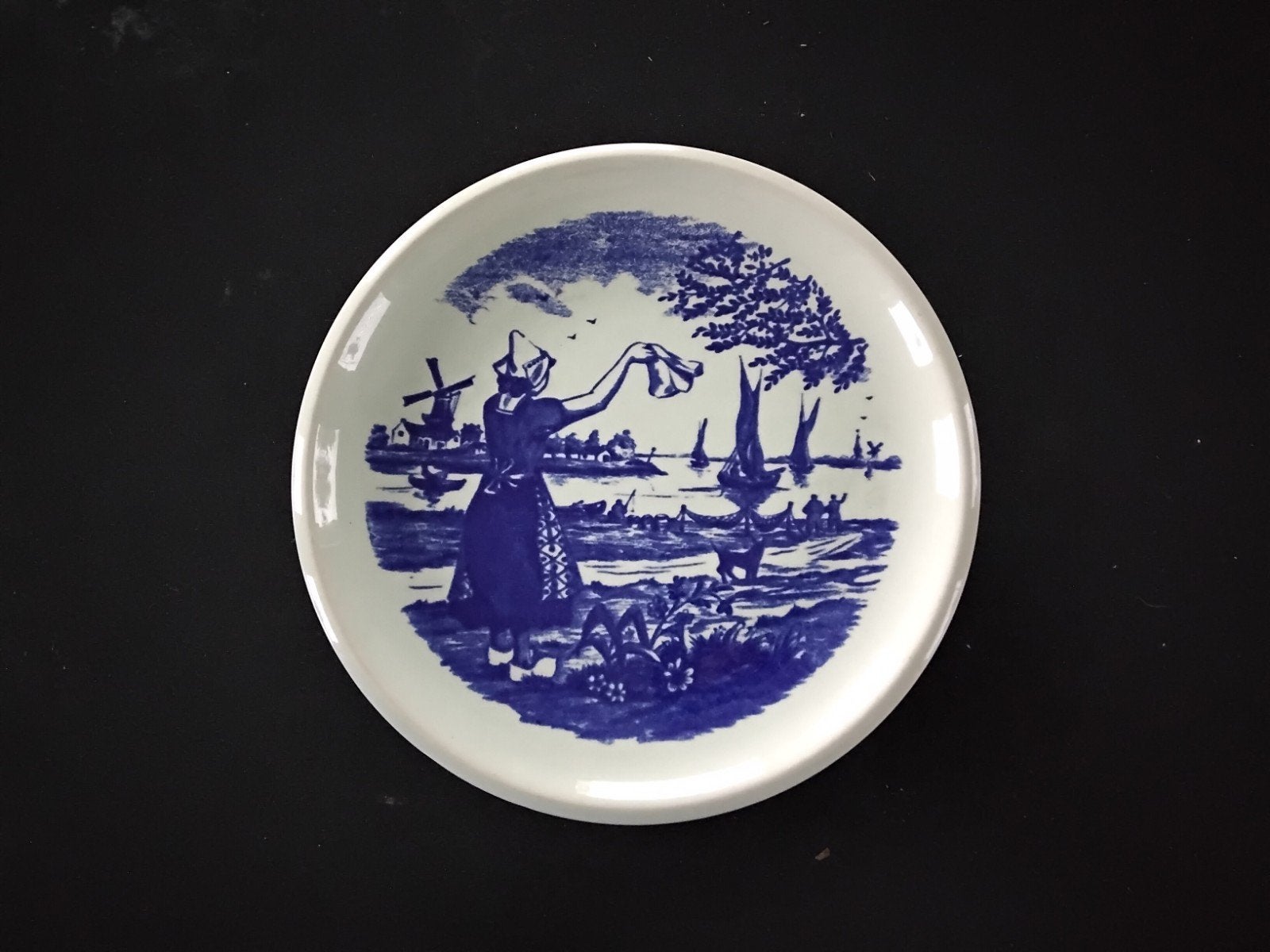 Delfts Blauw Wandbord - Hollandse Scène, Ophalen of Verzenden